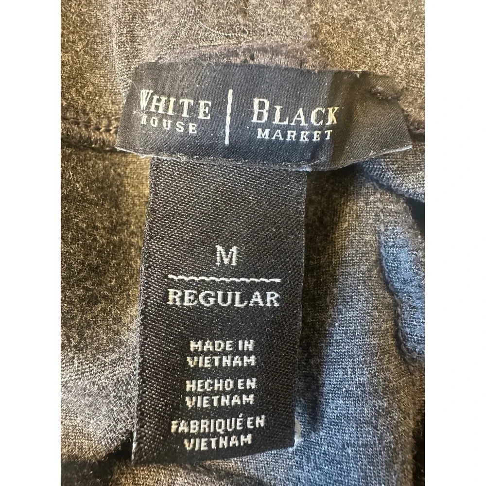 WHITE HOUSE‎ BLACK MARKET Gray Leggings Faux Leather Side Stripe Women's Medium